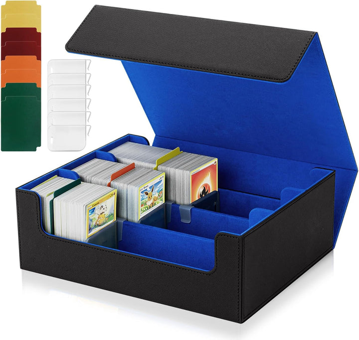 Card Deck Box for MTG, Gathering Kartenbox für 1800+ Karten mit Trennwänden,PU Leder Starkes Magneti