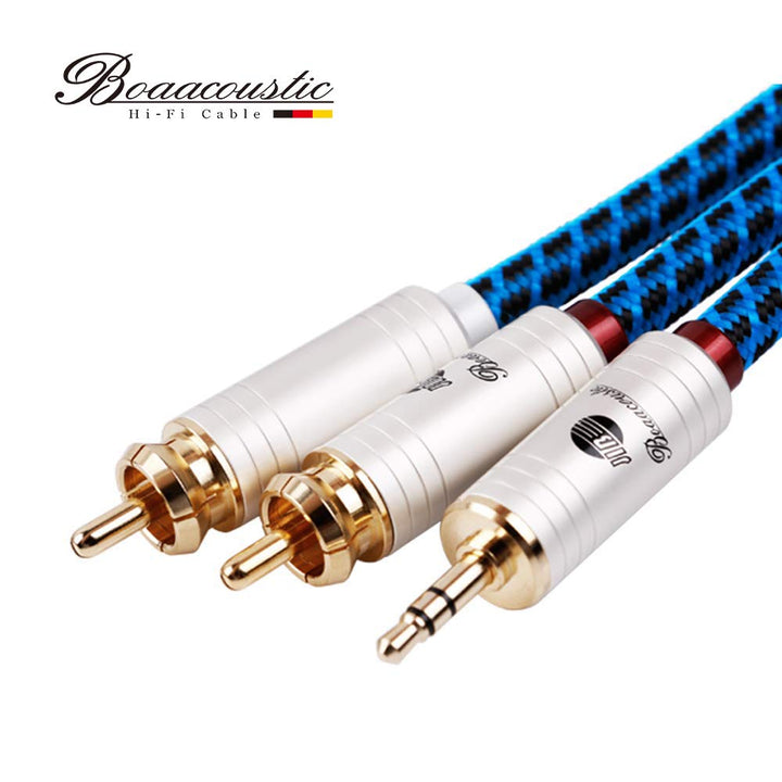 BOAACOUSTIC Audiophile Klinke auf Cinch Kabel 3,5mm Klinke Chinch Stereo Audio Kabel für TV, PC, Han