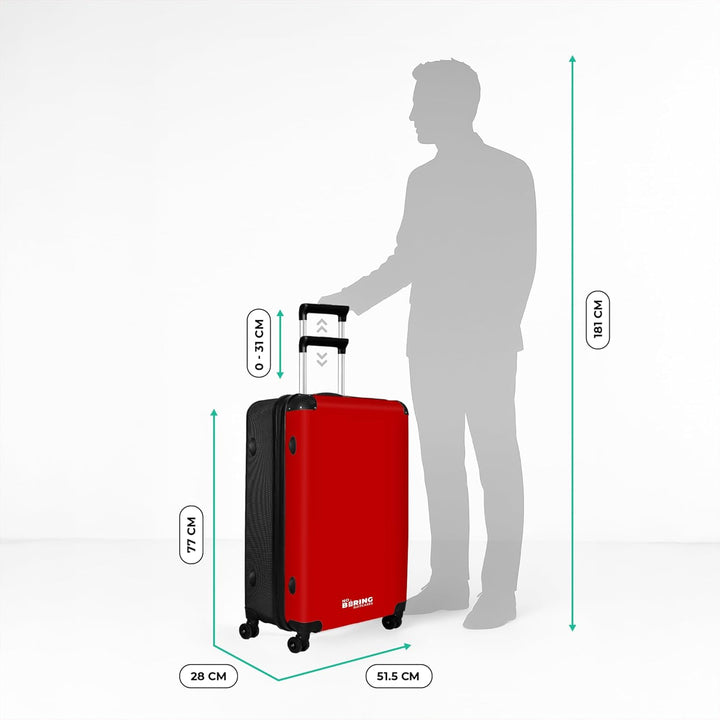NoBoringSuitcases.com® Koffer XL Gross 77x51.5x28 cm Reisekoffer mit 4 Rollen Leicht Trolley Hartsch