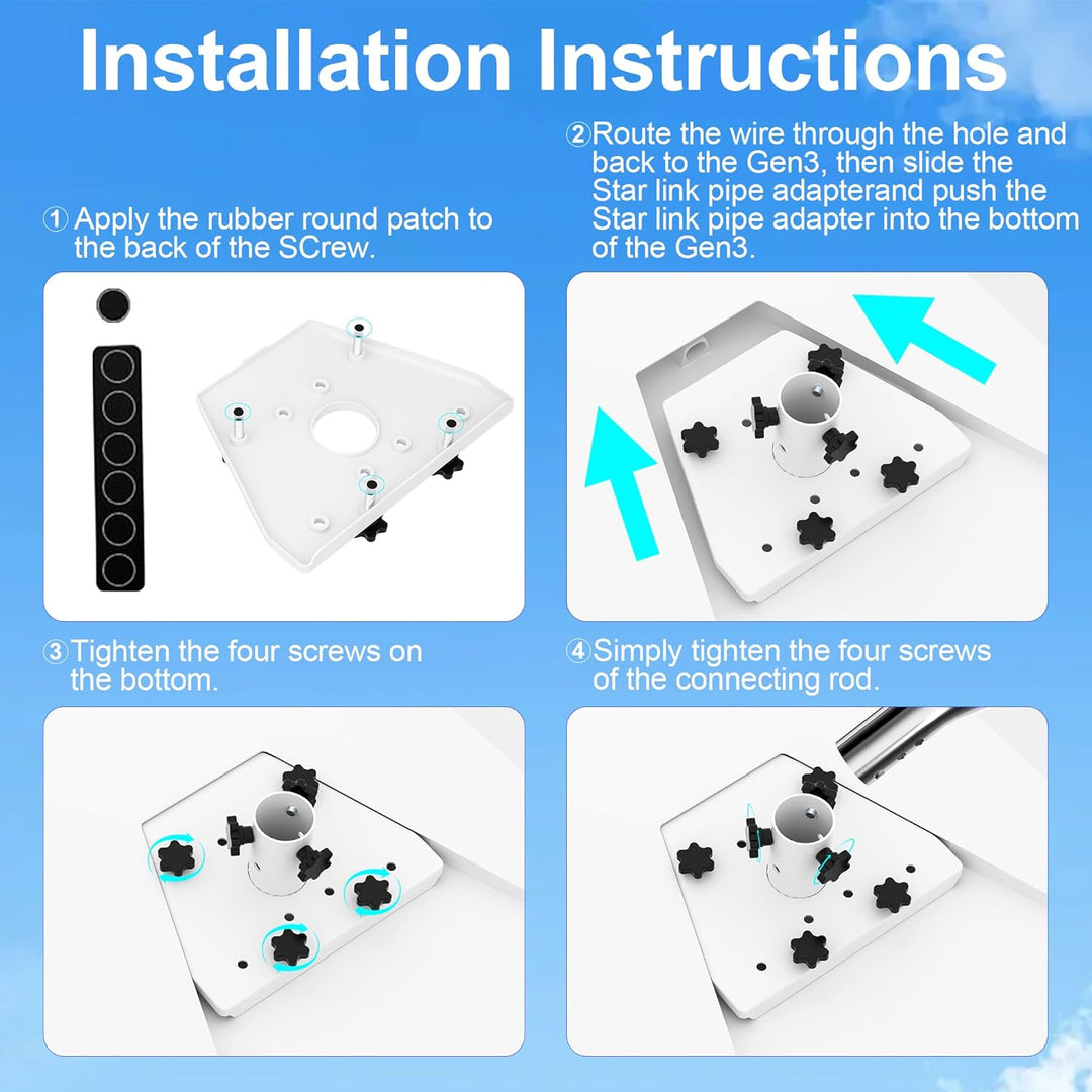 Starlink Halterung, Wandhalterung Standard Gen 3 für Starlink, 360° verstellbar, kompatibel mit Star