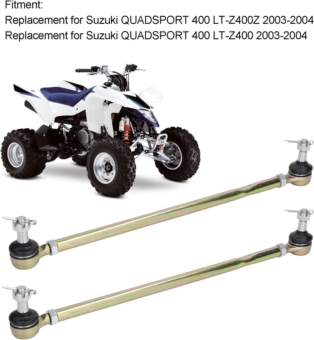 Qiilu Spurstangenköpfe, 2 Sätze Spurstangenköpfe mit Ends Kit Ersatz für Suzuki QUADSPORT 400 LT-Z40