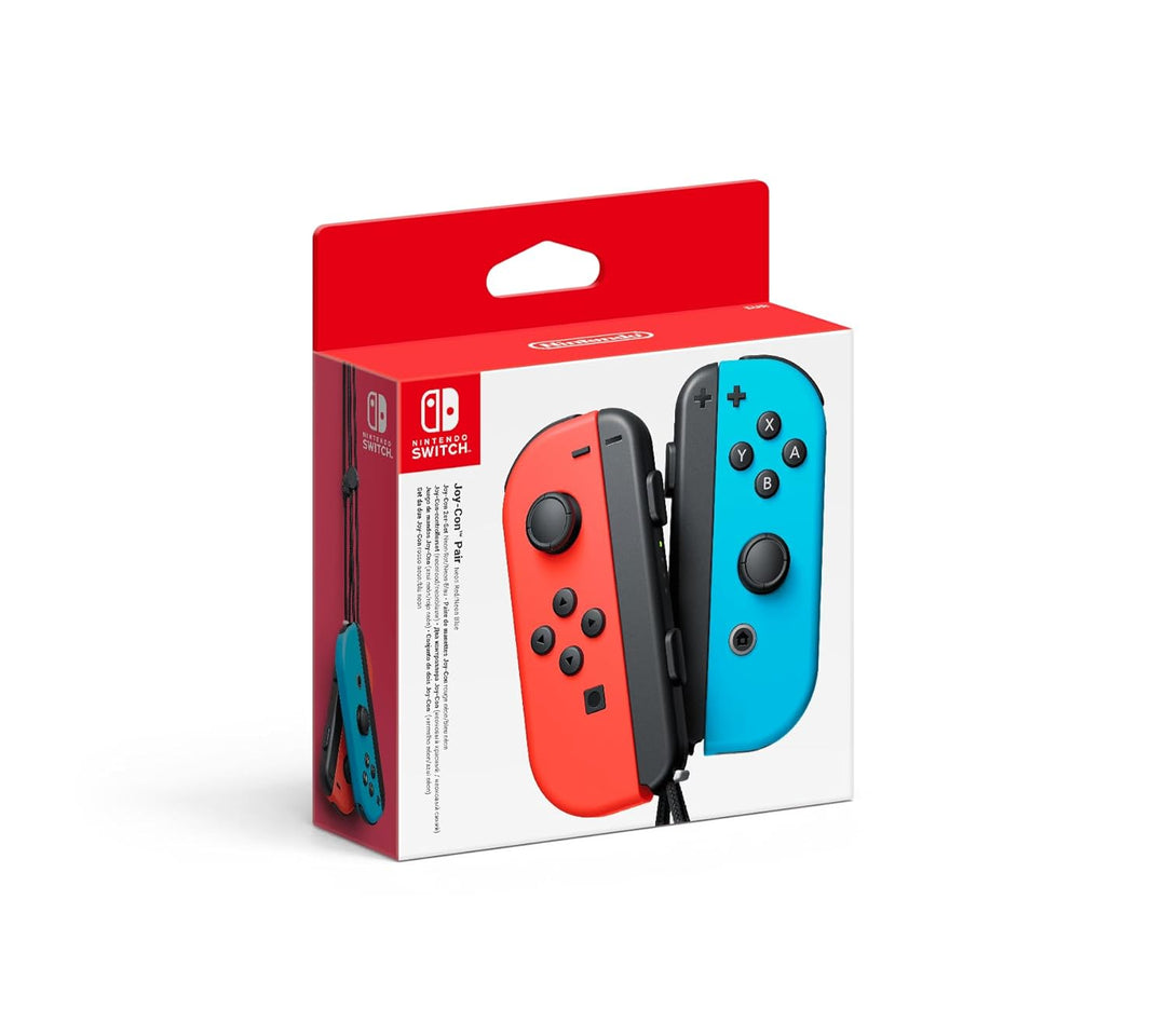 Nintendo Joy-Con 2er-Set Neon-Rot/Neon-Blau, Kabellos, kompatible mit Spielkonsolen Neon-Rot/Neon-Bl