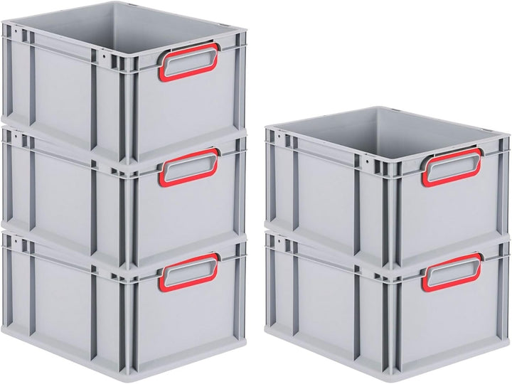 PROREGAL Eurobox NextGen Color | HxBxT 22x30x40cm | 20 Liter | Griffe rot geschlossen | Glatter Bode