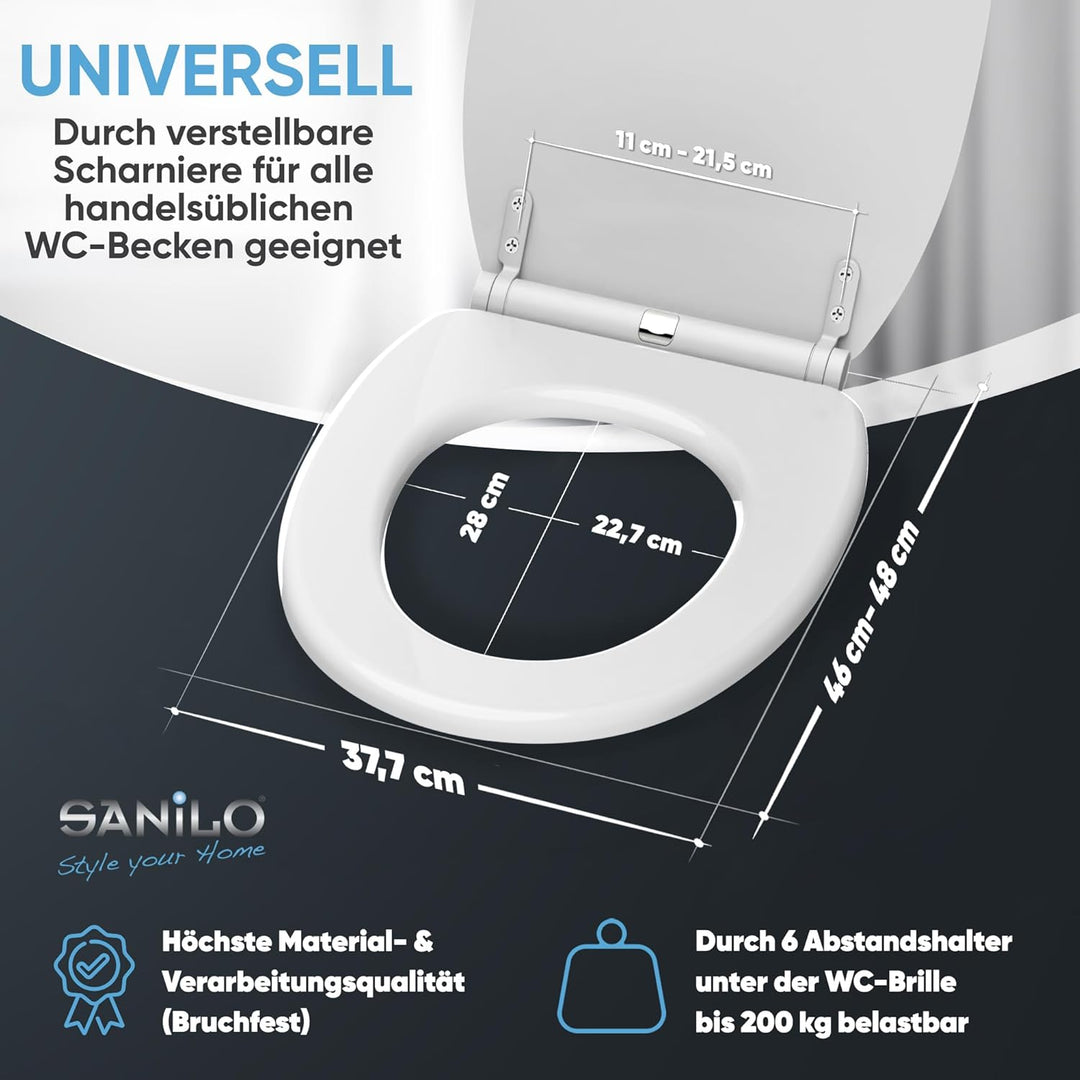 Sanilo WC-Sitz mit Absenkautomatik I Hochwertiger Toilettensitz aus Holz I Toilettendeckel in versch