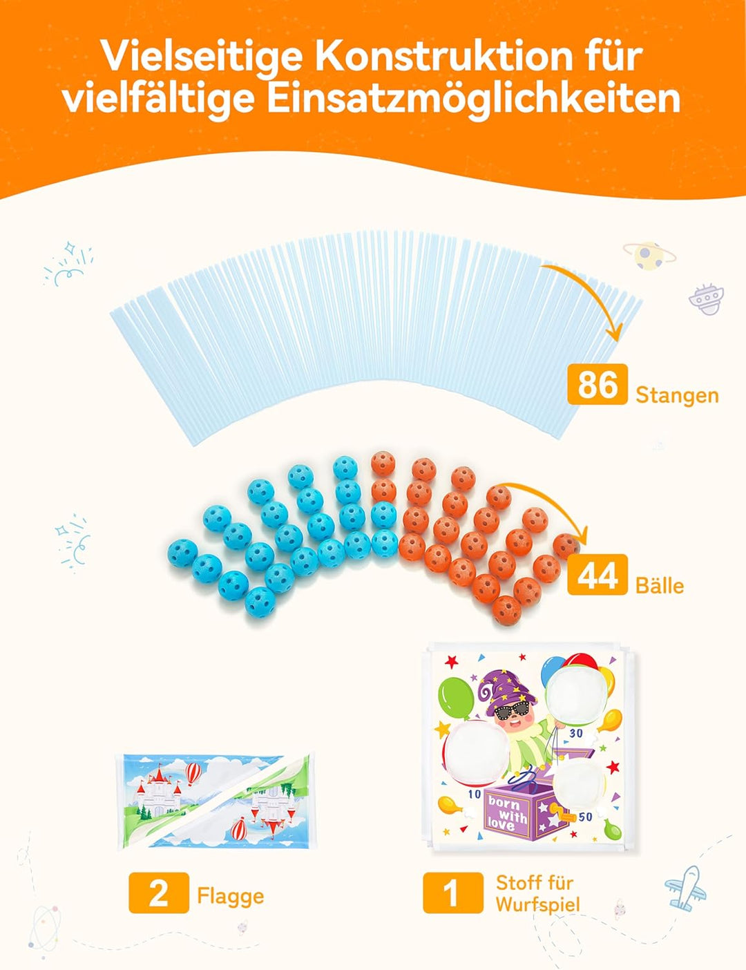besrey Höhle Kinder – 133PCS Konstruktionsspielzeug mit Wurfspiel, Outdoor Garten Spielzeug, Kreativ