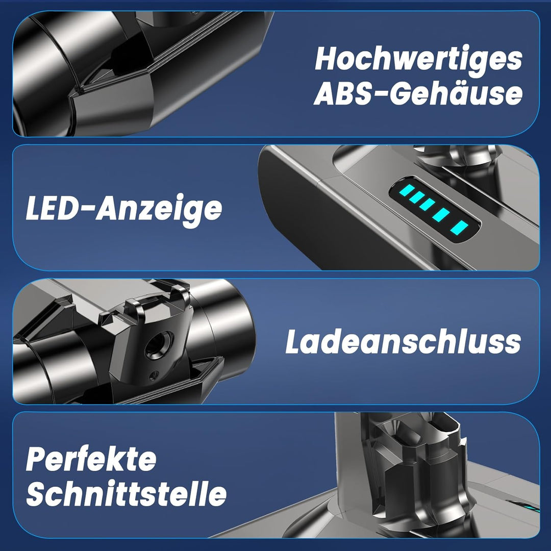 V10 Akku für Dyson V10, Akku für V 10 Absolute Animal Motorhead Fluffy Extra Cyclone Staubsauger