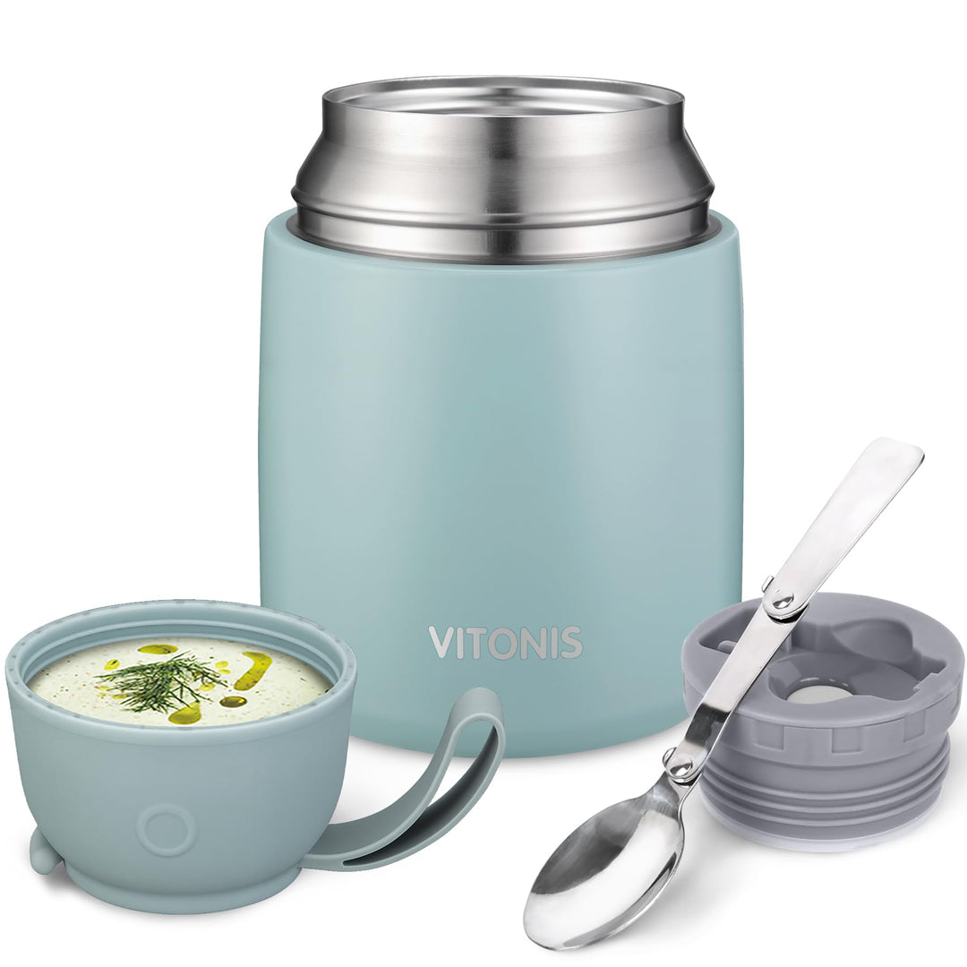 Thermobehälter für Essen 500ml Edelstahl Isolierbehälter Gefäss für warme Speissen, Essen, Suppe, Is