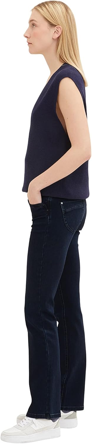 TOM TAILOR Damen Alexa Bootcut Jeans 26W / 32L 10173 - Dark Stone Blue Black Denim, 26W / 32L 10173