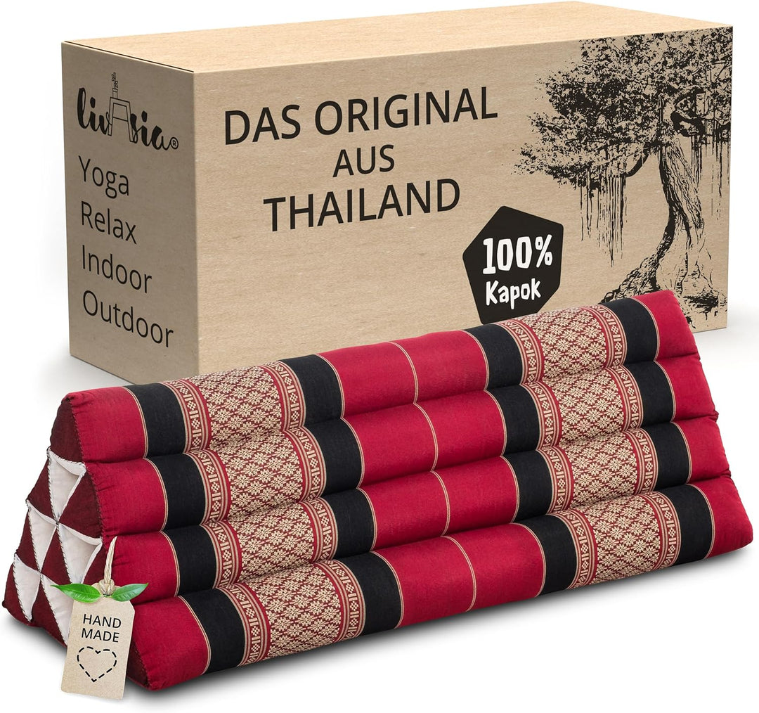 livasia Rückenstützkissen breit für Paare, Dreieckskissen für Garten und Balkon, Keilkissen mit Kapo