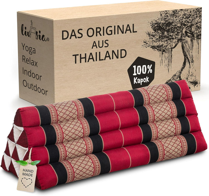 livasia Rückenstützkissen breit für Paare, Dreieckskissen für Garten und Balkon, Keilkissen mit Kapo