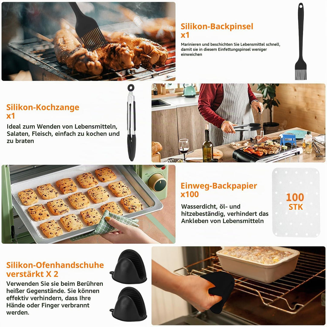 26 Stück Heissluftfritteuse Zubehör Set, Ninja AF400EU AF400EUCP AF451EU AF451EUCP AF500EU AF500EUCP
