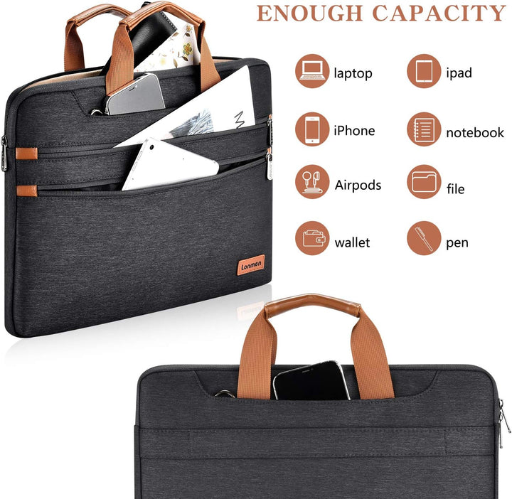 LONMEN 14 Zoll Laptop tasche Wasserdicht Schultertasche Tasche Kompatibel mit 15" MacBook Pro 2019 /