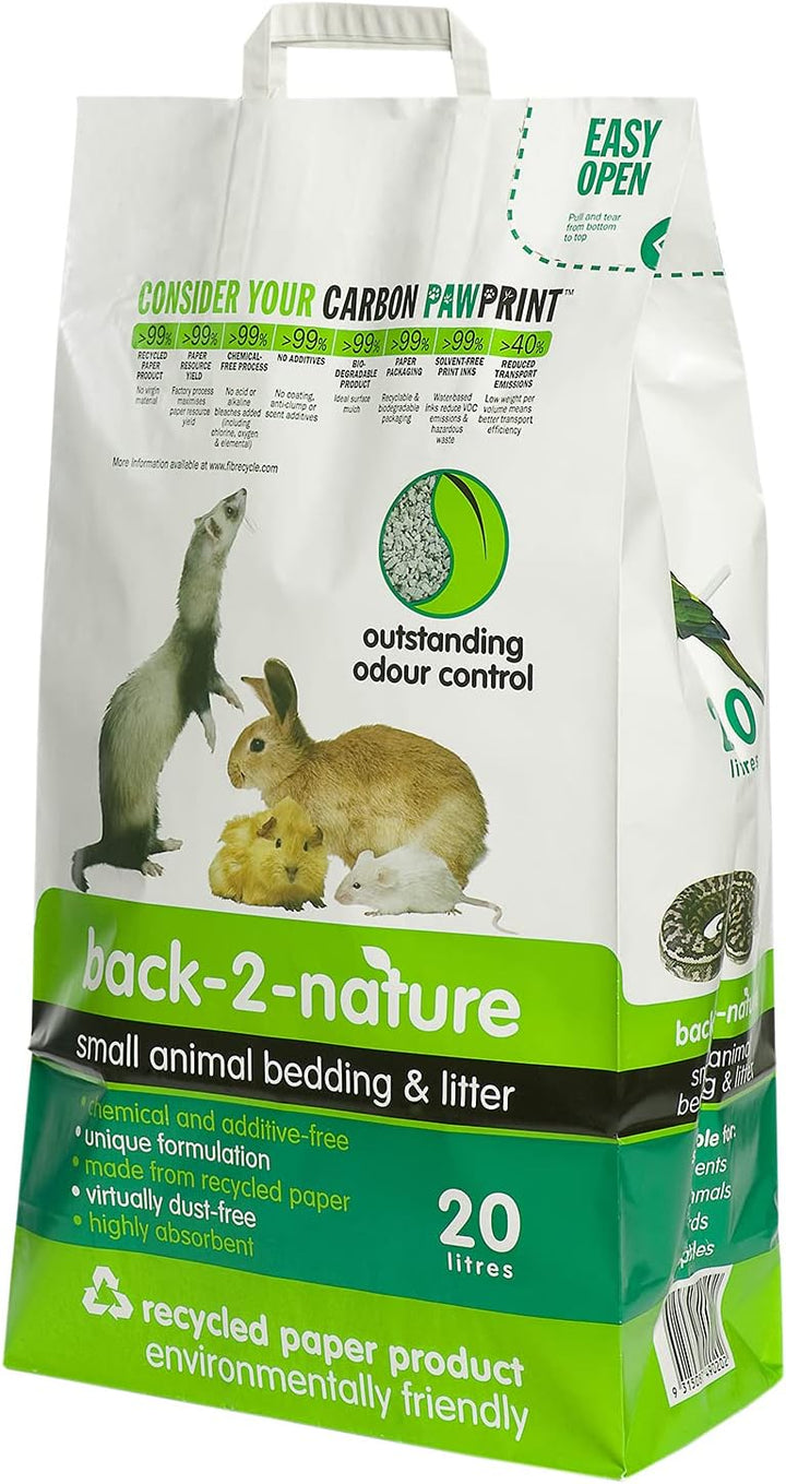 Back 2 Nature Einstreu & Streu (10l) – Hochabsorbierend, aus 99% Recyclingpapier, weich & sicher für