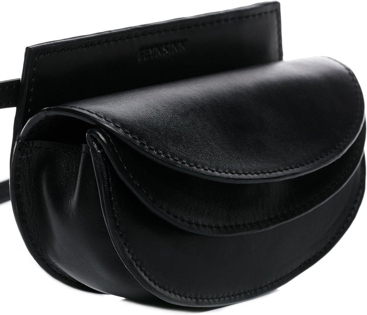 FEYNSINN Berlin Umhängetasche MARVI aus Premium Leder I Hüfttasche klein für Damen I Body Bag schwar