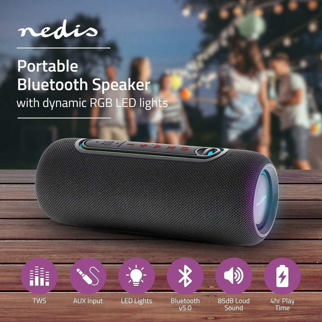 Nedis Bluetooth-Lautsprecher - max. Batteriespielzeit: 4 Std - Handgerät - 30 W - Stereo - Eingebaut
