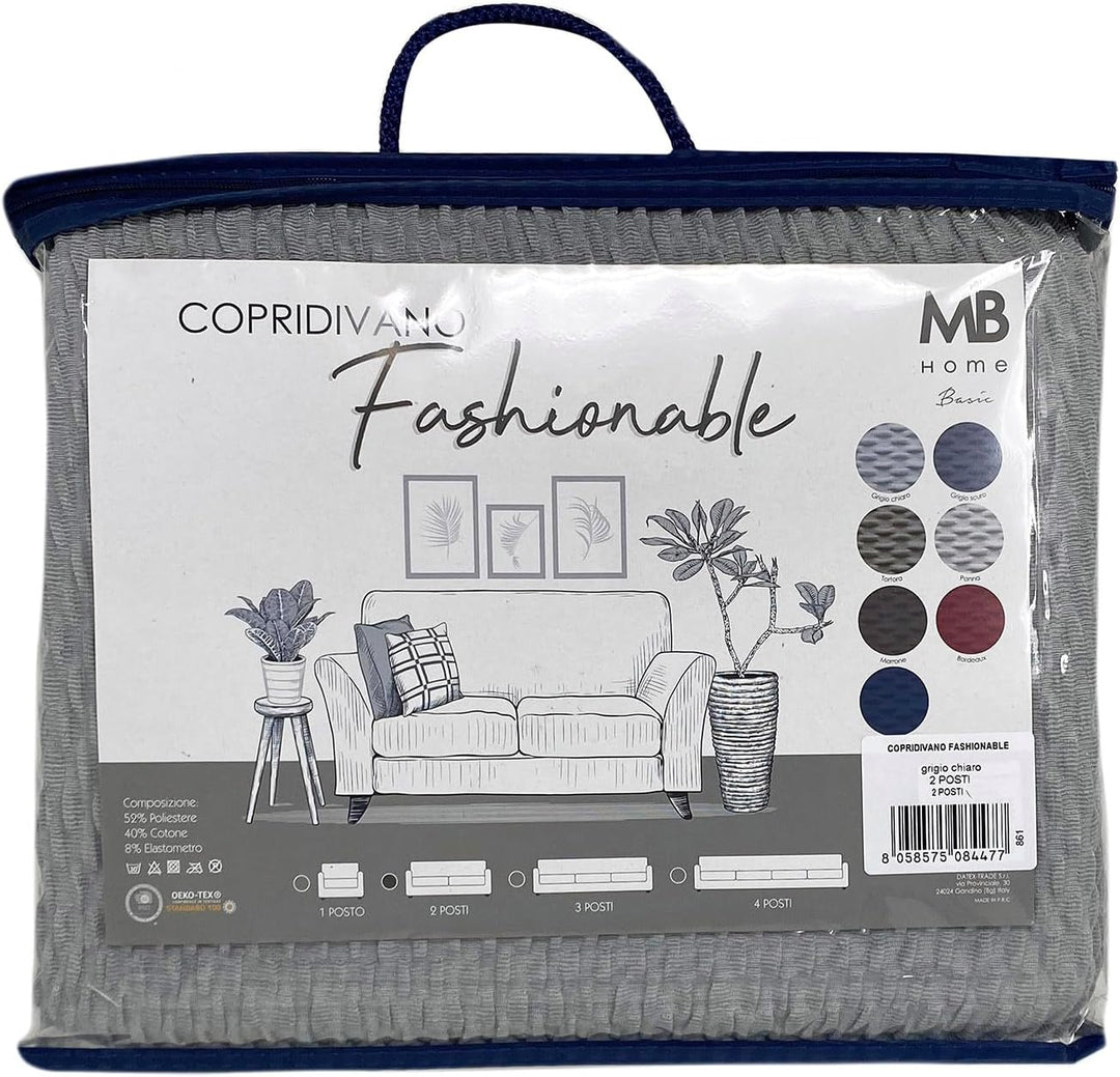 Sogni e capricci CD-FASH-GRIGIO CHIARO-4P “Fashionable” Sofa Abdeckung, Hell grau, 4 Plätze Hell Gra