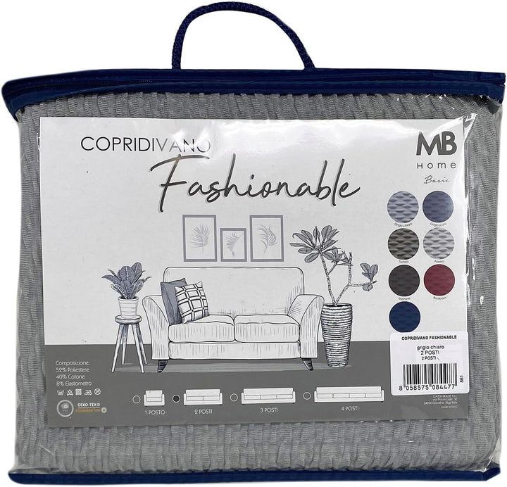 Sogni e capricci CD-FASH-GRIGIO CHIARO-4P “Fashionable” Sofa Abdeckung, Hell grau, 4 Plätze Hell Gra