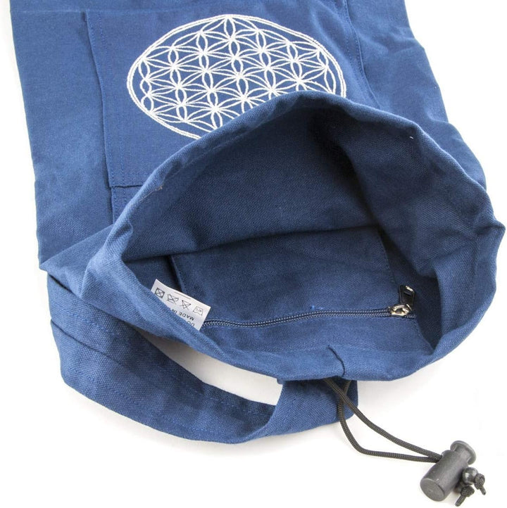 Berk YO-15-BL Meditations-Zubehör - Yoga Tasche mit Blume von Lebens, blau