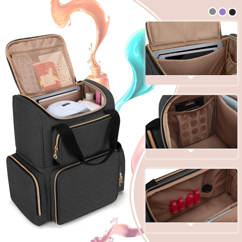 Luxja Nagellack Organizer Tasche für 70 Flaschen Nagellack, Nagellack Aufbewahrung Tasche für Nagelt