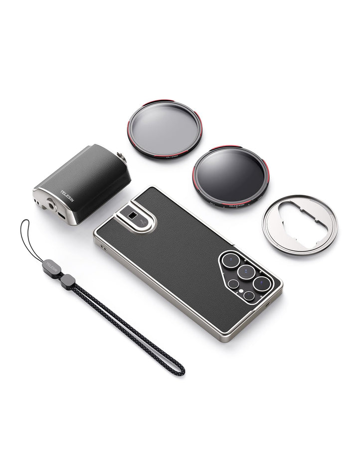 TELESIN Fun Shot Mastergrip Smartphone Kameragriff Fotografie Set (Griff + Smartphone Hülle + 67mm V