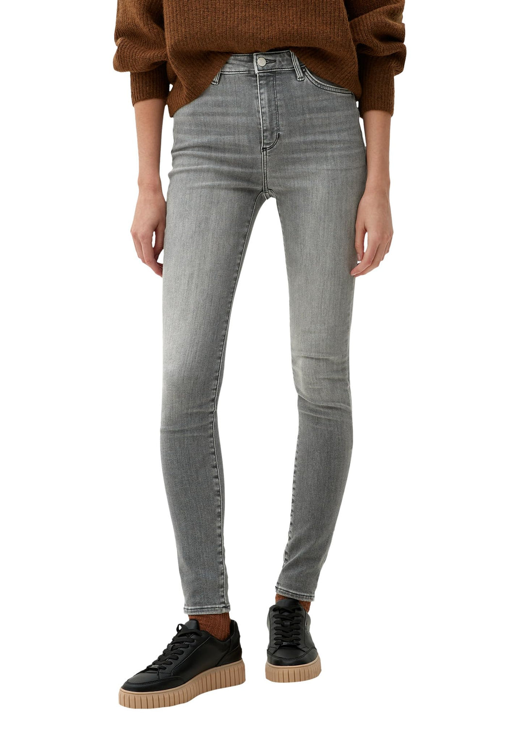 s.Oliver Damen Jeans, Annie Super Skinny Fit 32W / 34L Grau_meliert, 32W / 34L Grau_meliert