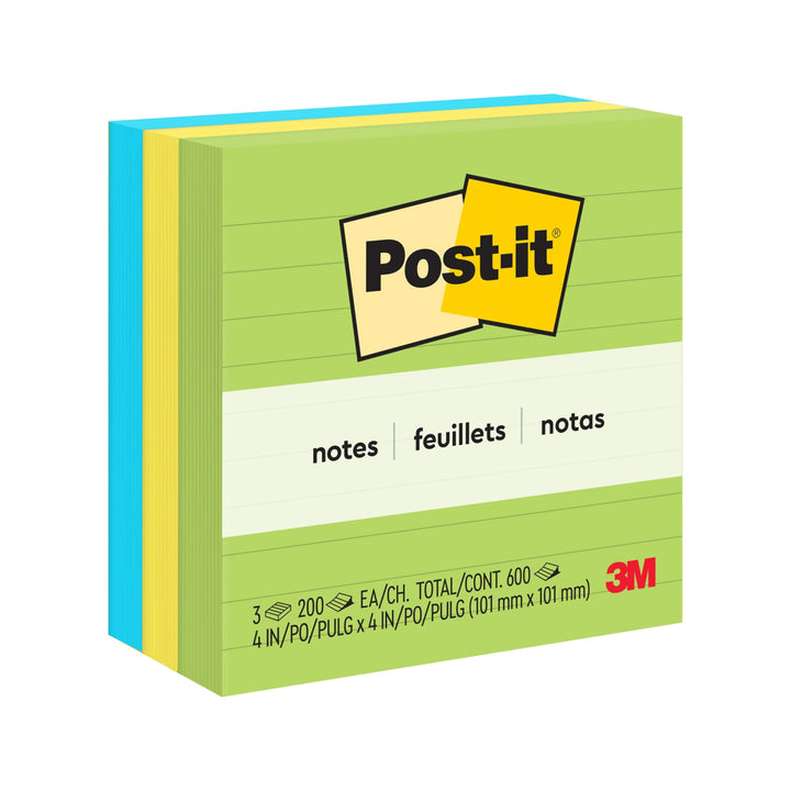 Post-it Notizen, 10,2 x 10,2 cm, 3 Blöcke, Amerikas 1 Lieblings-Haftnotizen, Jaipur-Kollektion, kräf
