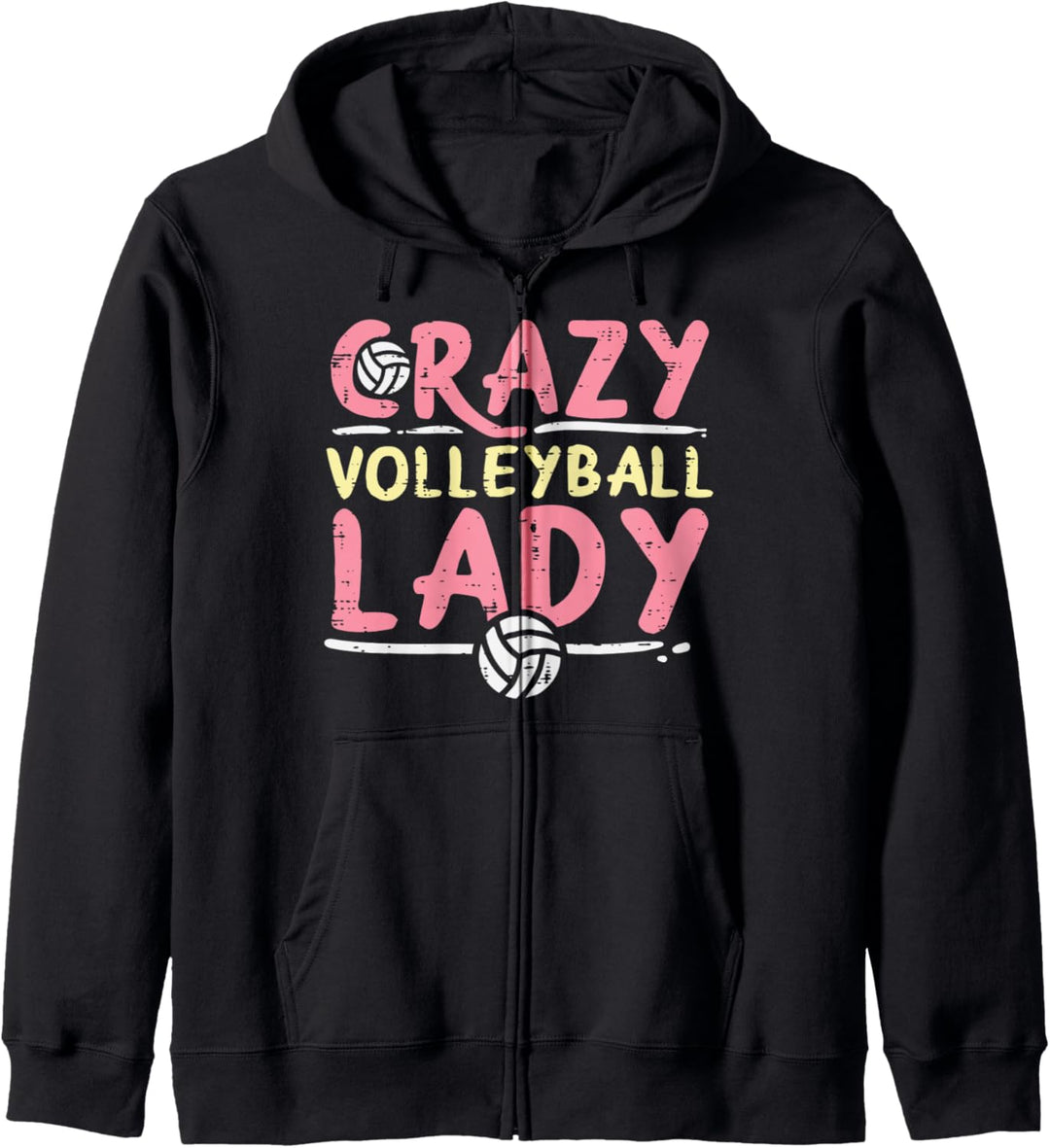 Crady Volleyball Lady Funny Player Coach Ladies Women Girls Kapuzenjacke