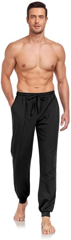 COLORFULLEAF Jogginghose Herren Baumwolle Schlafanzughose Männer Lang Schlafhose Leichte Freizeithos