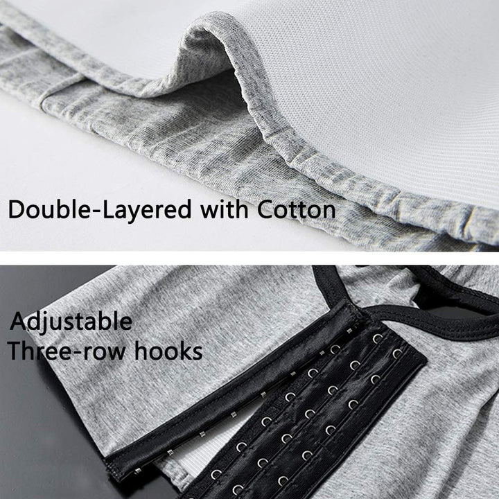 XUJI Brust binder Atmungsaktiv Baumwolle mit Gummiband für Transgender FTM Grau XL, Grau XL