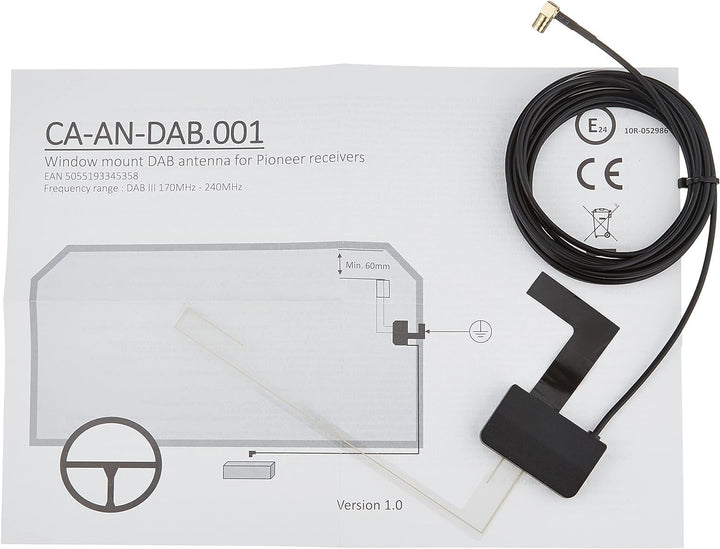 Pioneer SPH-20DABAN inkl. DAB Antenne, 1DIN Autoradio mit RDS und DAB+, Bluetooth, USB für MP3, WMA,