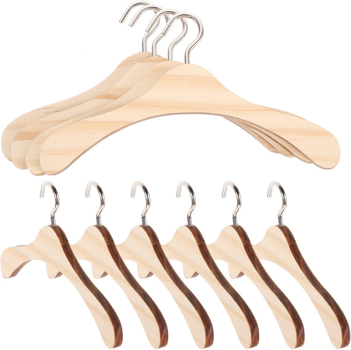 Rosenice Kleiderbügel für Puppen, Aufhängung aus Holz, 1/3-BJD-Puppen, 10 Stück