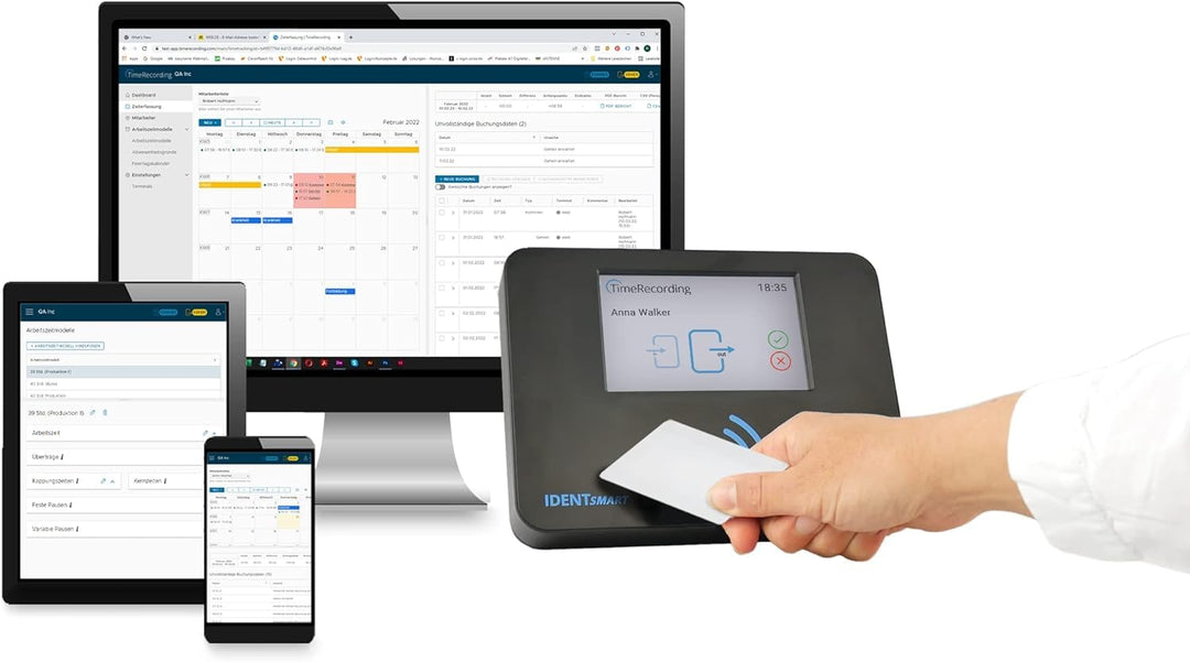 Komplettsystem zur effektiven Zeiterfassung für 15 Mitarbeiter, jederzeit unbegrenzt erweiterbar | I