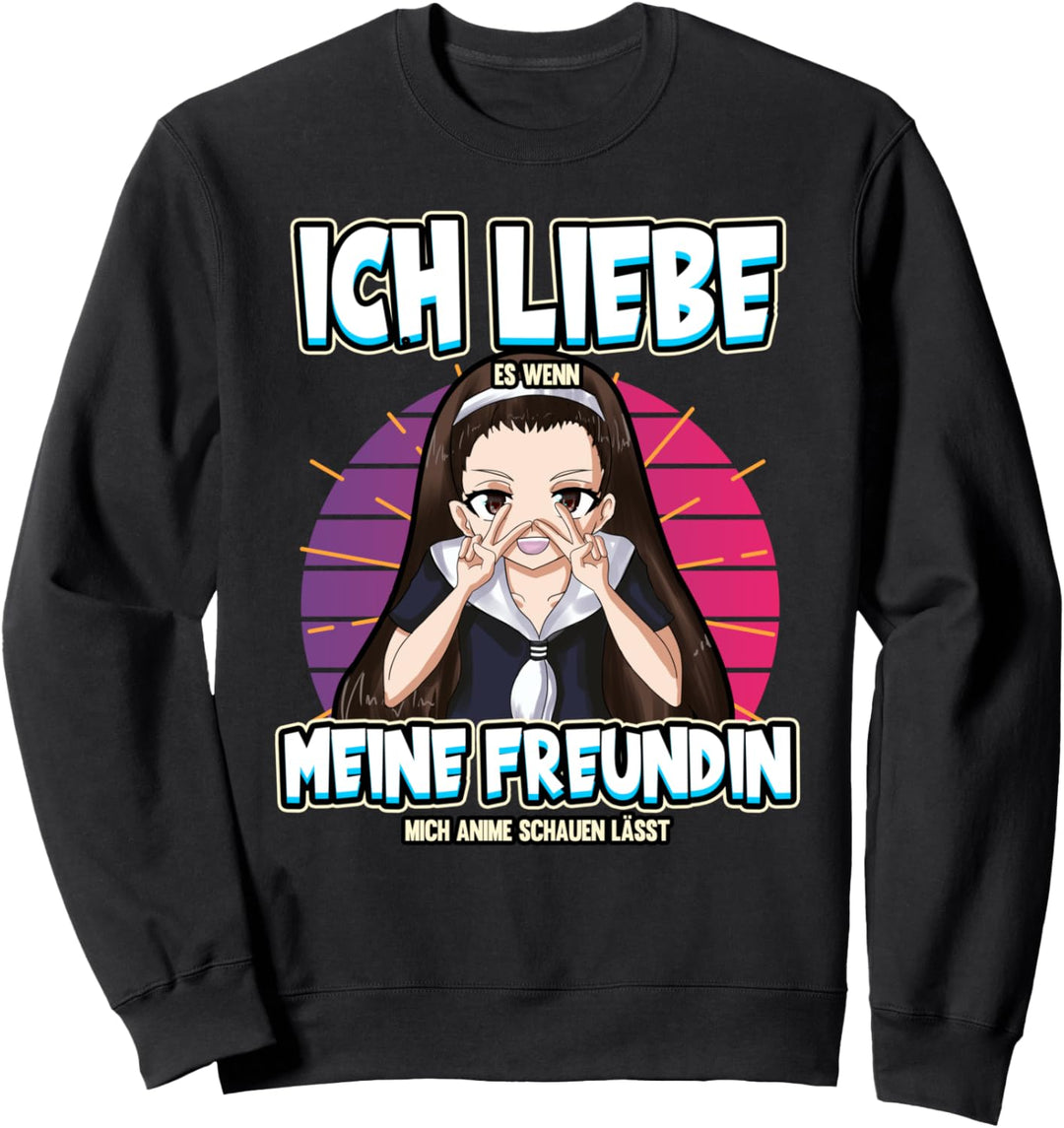 Ich liebe mein Freundin Anime Baka Otaku Manga Valentinstag Sweatshirt