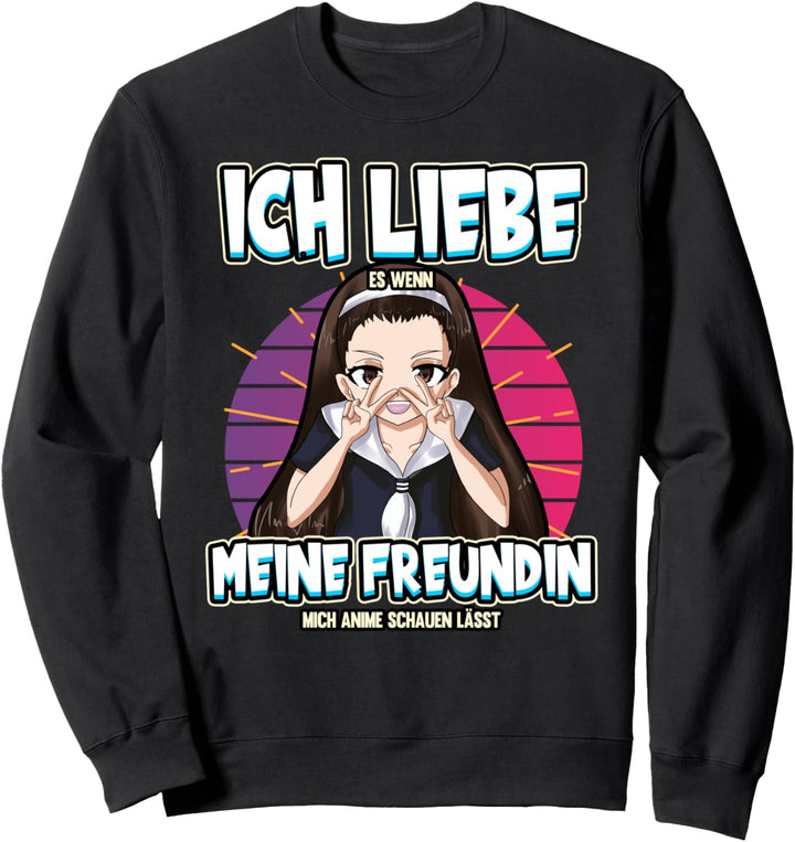 Ich liebe mein Freundin Anime Baka Otaku Manga Valentinstag Sweatshirt