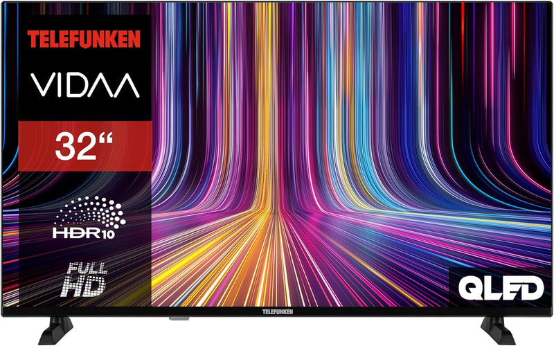 Telefunken QLED Fernseher 32 Zoll Smart TV VIDAA QF32VP750S Full HD Fernseher, HDR TV mit integriert