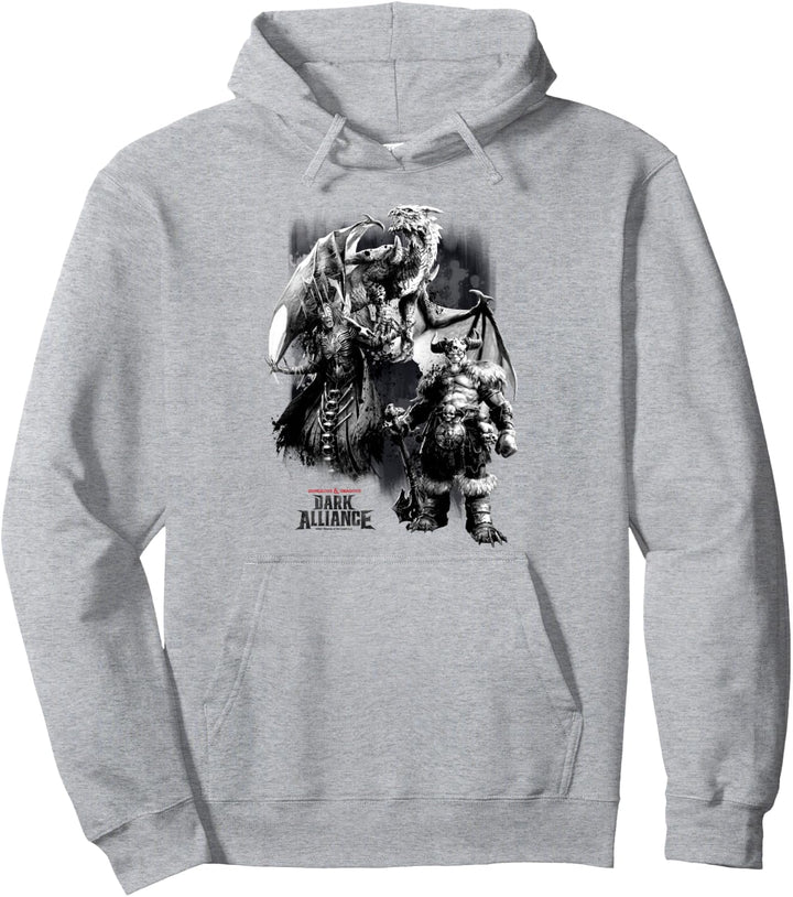 Dungeons &amp; Dragons Group Shot Dark Alliance Black &amp; White Pullover Hoodie