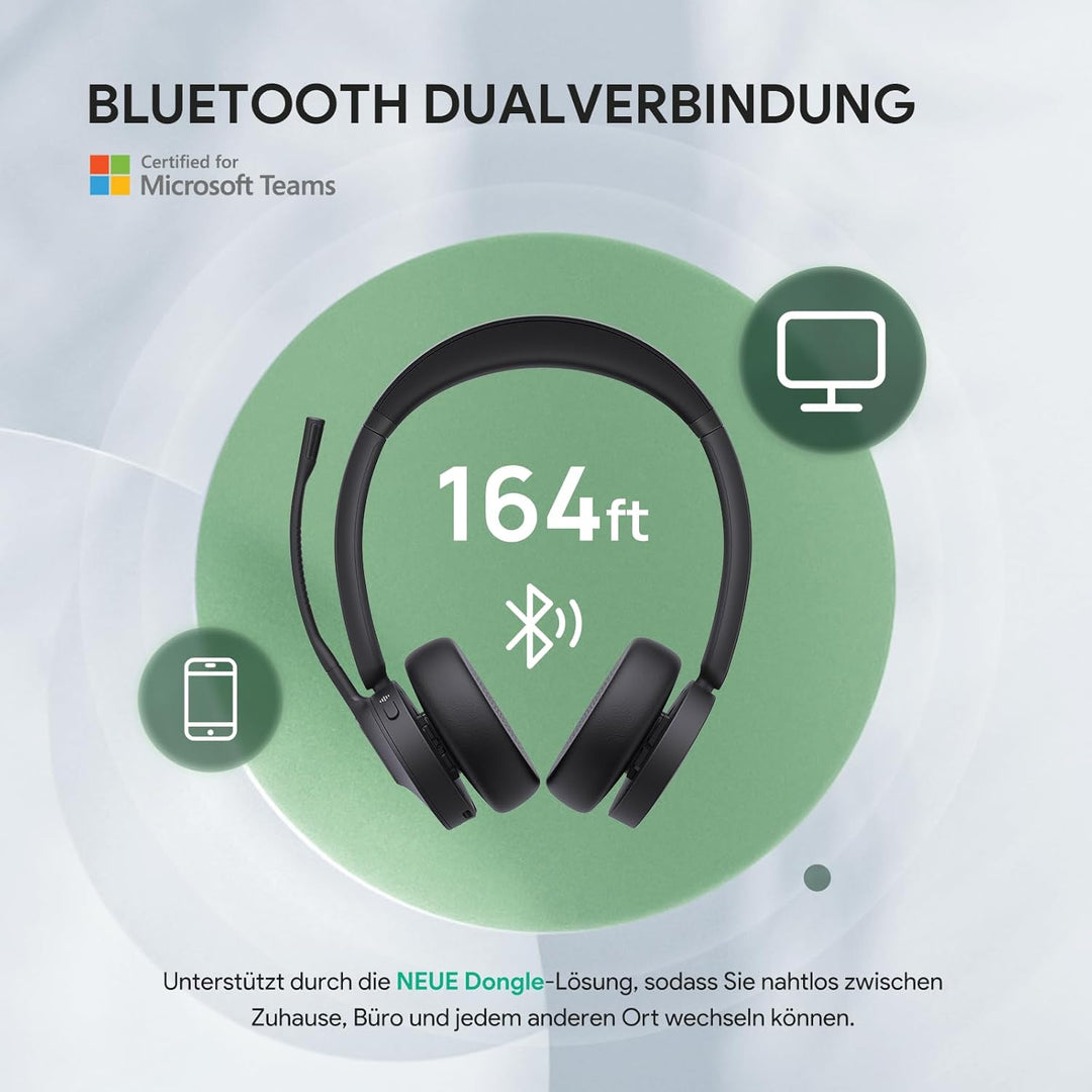 Yealink BH70 Mono Bluetooth Headset mit Mikrofon für Homeoffice, Microsoft Teams Zertifiziertes Blue