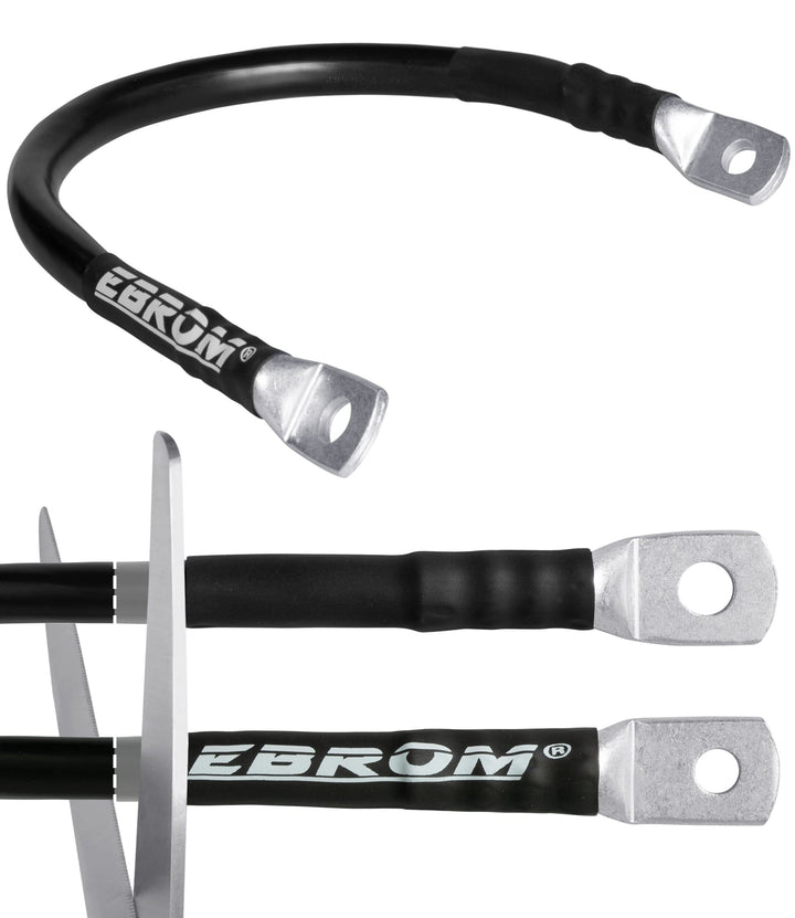 EBROM Batteriekabel MASSEKABEL 70 mm² Schwarz, Wahl: 500 cm Schuh 2 x M10 | Ab 30 cm bis 10 Meter be