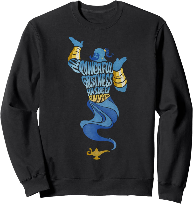 Disney Aladdin Genie All Powerful Greatness Text Sweatshirt