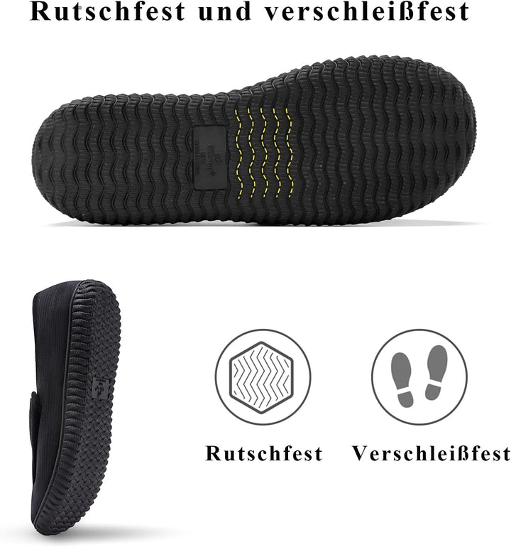 Git-up Herren Diabetiker Hausschuhe Schuhe Arthritis Ödem Verstellbare Verschluss Memory Foam Haussc