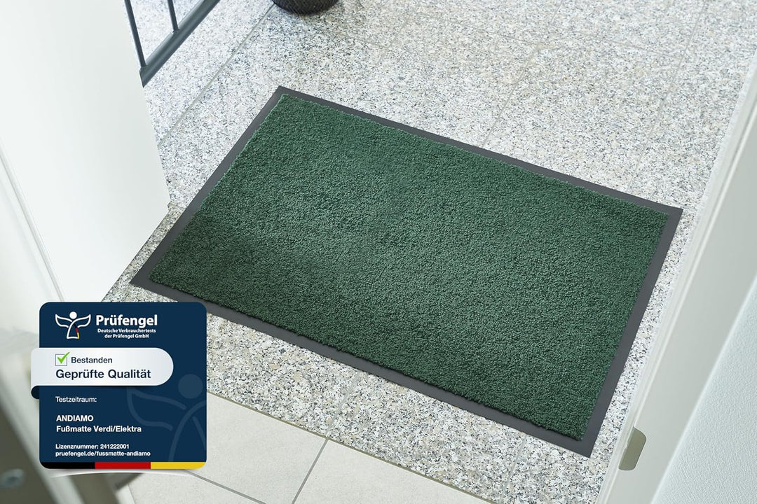 andiamo Fussmatte Verdi - rutschfeste Schmutzfangmatte innen für den Eingangsbereich - ideal als Tür