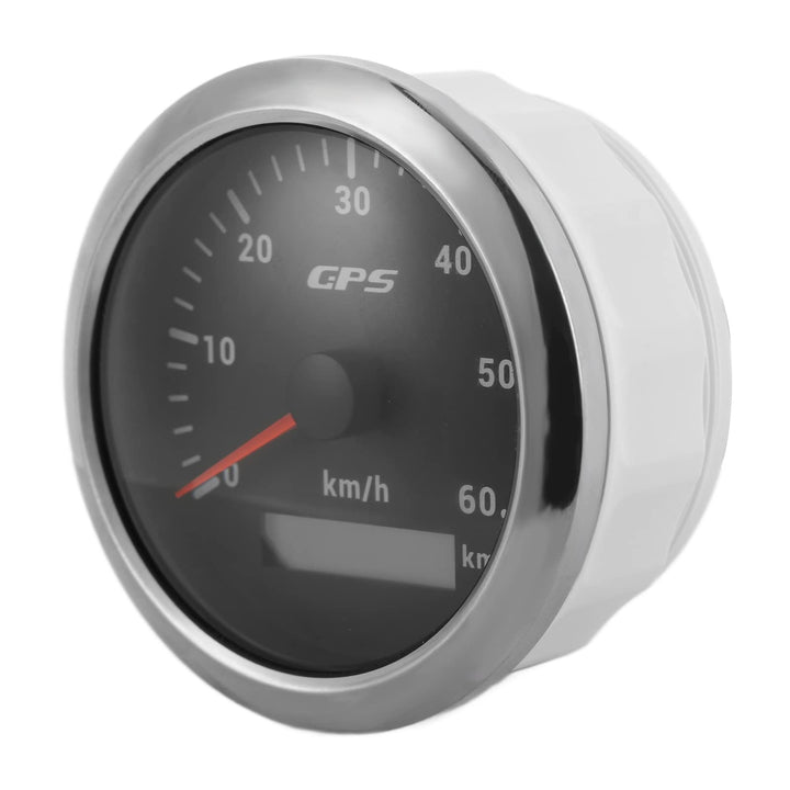 ABS+Edelstahl Geschwindigkeitsmesser für Boot Boote, 85mm GPS Geschwindigkeitsmesser 0-60 KM/H LCD A