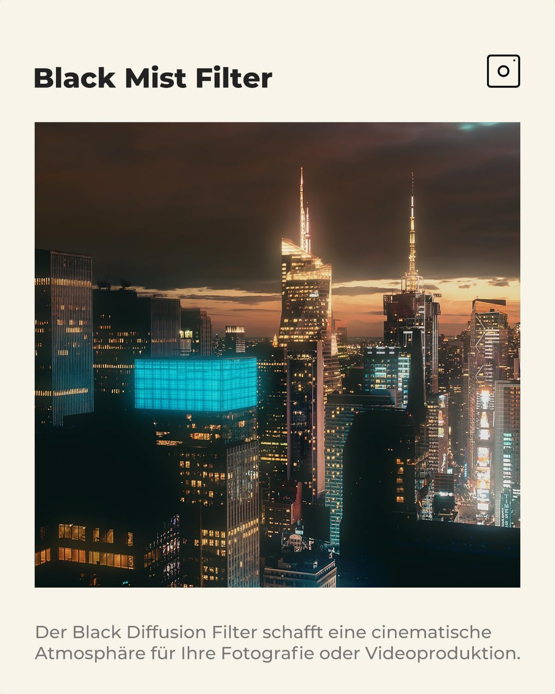 K&amp;F Concept Nano-X Black-Mist 1/4 Filter 40,5mm Black Promist 1/4 Filter aus Optisches Glas mit 28-f