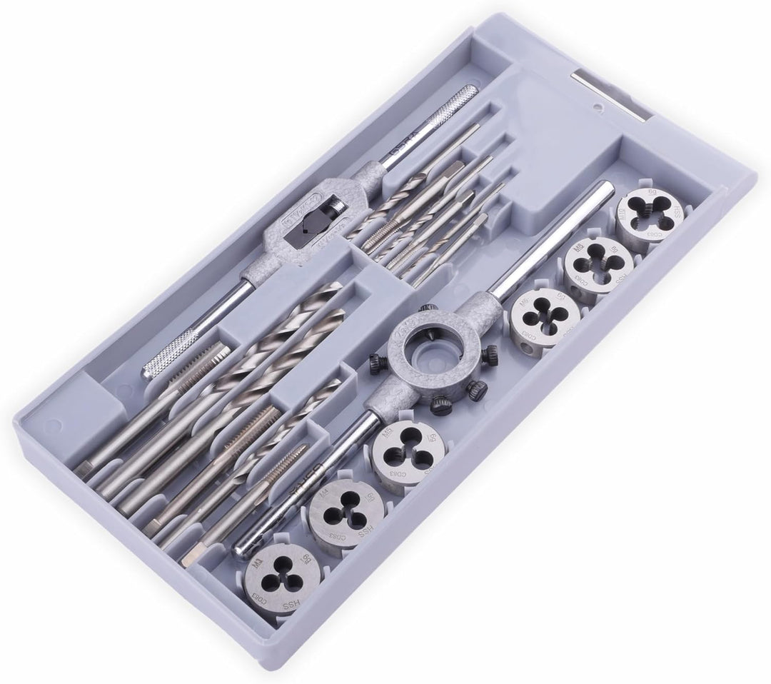 GSR Profi HSS-G Gewindeschneidsatz, 20-teilig, Geschliffen, Gewindebohrer Set M3-M12, Einschnittgewi