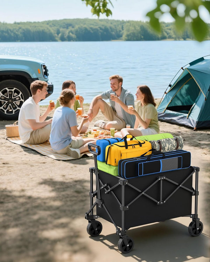 klein Kitsure Bollerwagen Faltbar – Handwagen mit Hartplastikrädern, 78,0 x 50,0 x 92,5 cm Transport