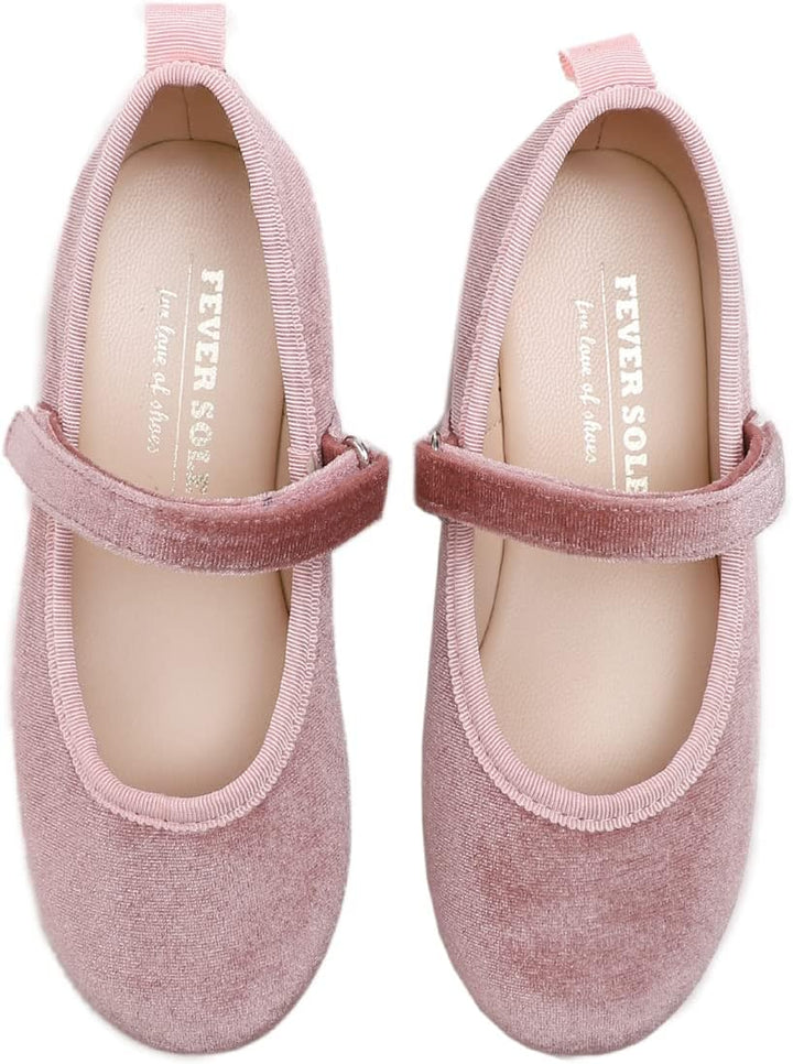 Feversole Girls Cute Dress, Mädchen süsses Kleid Mary Jane Schuhe weiche Party Urlaub Ballerinas 30