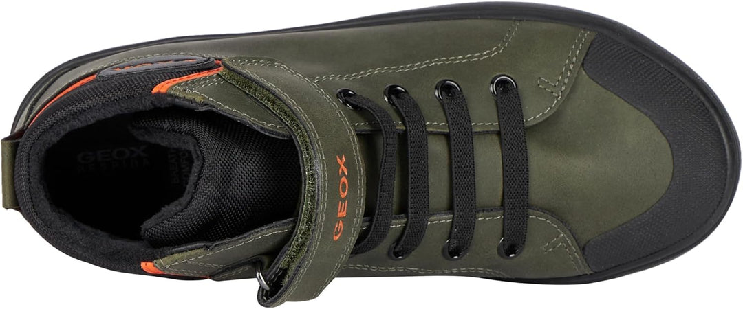 Geox Jungen J Gisli Boy F Sneaker 34 EU Dk Green Black, 34 EU Dk Green Black