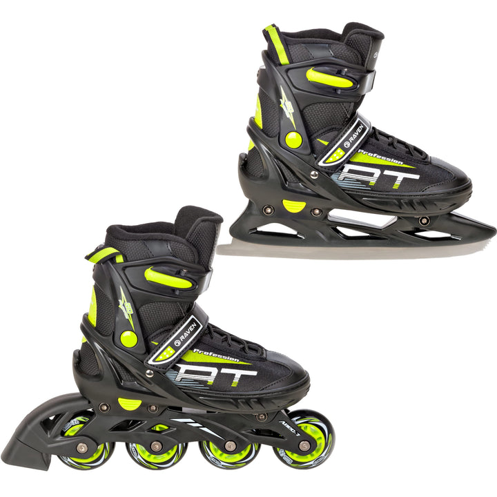 Raven Verstellbare 2in1 Inlineskates-Schlittschuhe Profession - Kugellager Abec7 - SAS - Shock-Absor
