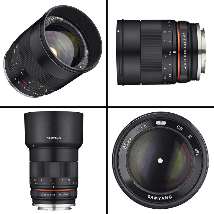 Samyang MF 85mm F1.8 ED UMC CS Sony E – manuelles Objektiv mit 85 mm Festbrennweite für spiegellose