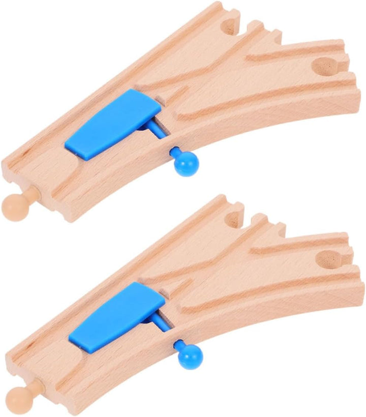 TOYANDONA 2St Zugzubehör Schienenweiche Spielzeug Holzschienen Spielzeug für Jungen holzspielzeug in
